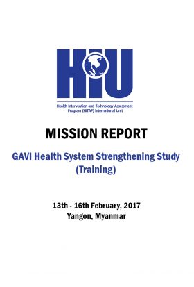 Mission Report: GAVI Health System Strengthening Study (Training) in Myanmar