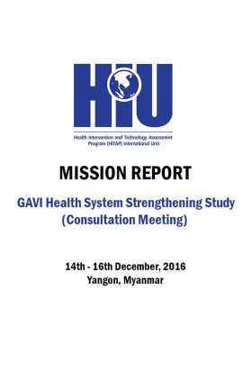 Mission Report: GAVI Health System Strengthening Support (Consultation Meeting) in Myanmar