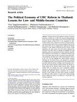 The Political Economy of UHC Reform in Thailand