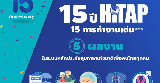 15 ปี HITAP 15 การทำงานเด่น (part1) 5 ผลงานในระบบหลักประกันสุขภาพแห่งชาติเพื่อคนไทยทุกคน