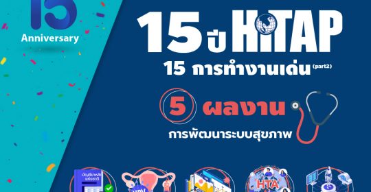 15 ปี HITAP 15 การทำงานเด่น (part2) 5 ผลงานการพัฒนาระบบสุขภาพ