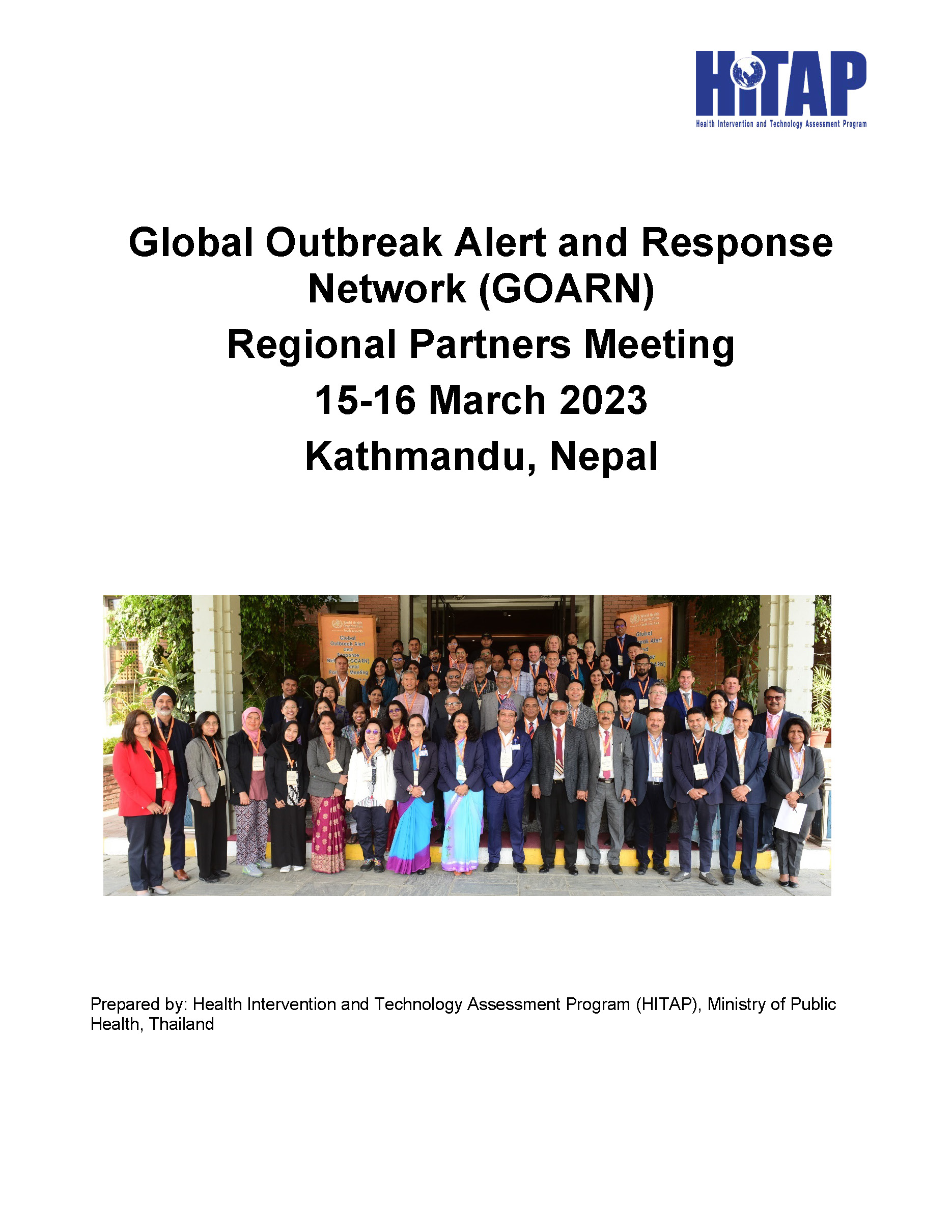 Hitap โครงการประเมินเทคโนโลยีและนโยบายด้านสุขภาพ Report Global Outbreak Alert And Response